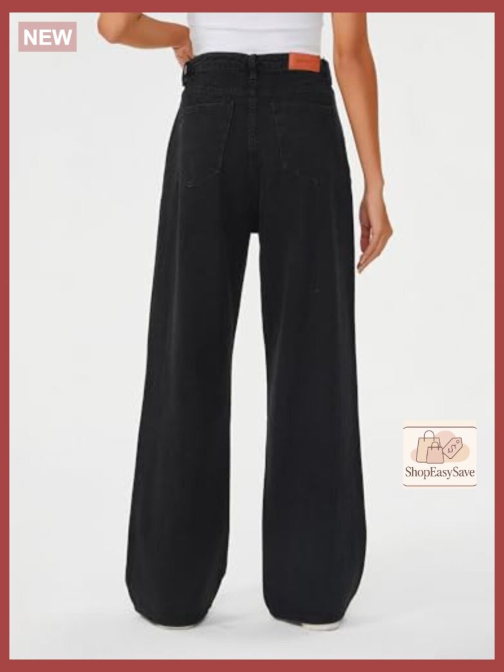 Baggy High Waisted Wide Leg Jeans Y2K Trendy Loose Fit Denim Pants - Picture 3 of 7